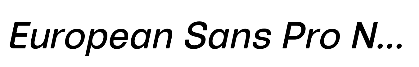 European Sans Pro Narrow Italic